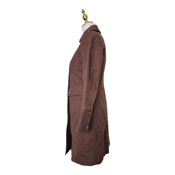 Boden Brown Double Breasted Trench Coat Cotton Lined Women's Petite 2P - Picture 3 of 6